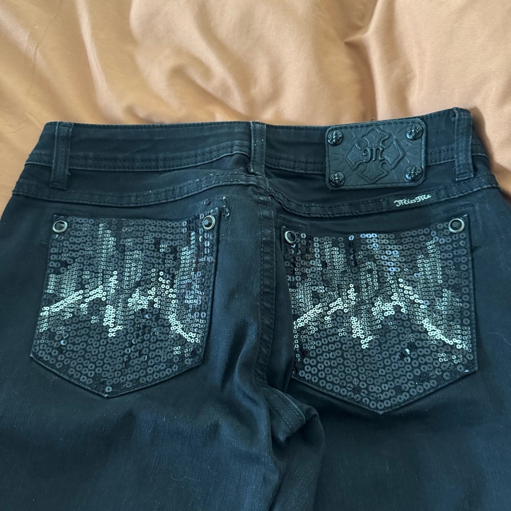 Miss Me Women's Black Sequin Skinny Jeans size 29